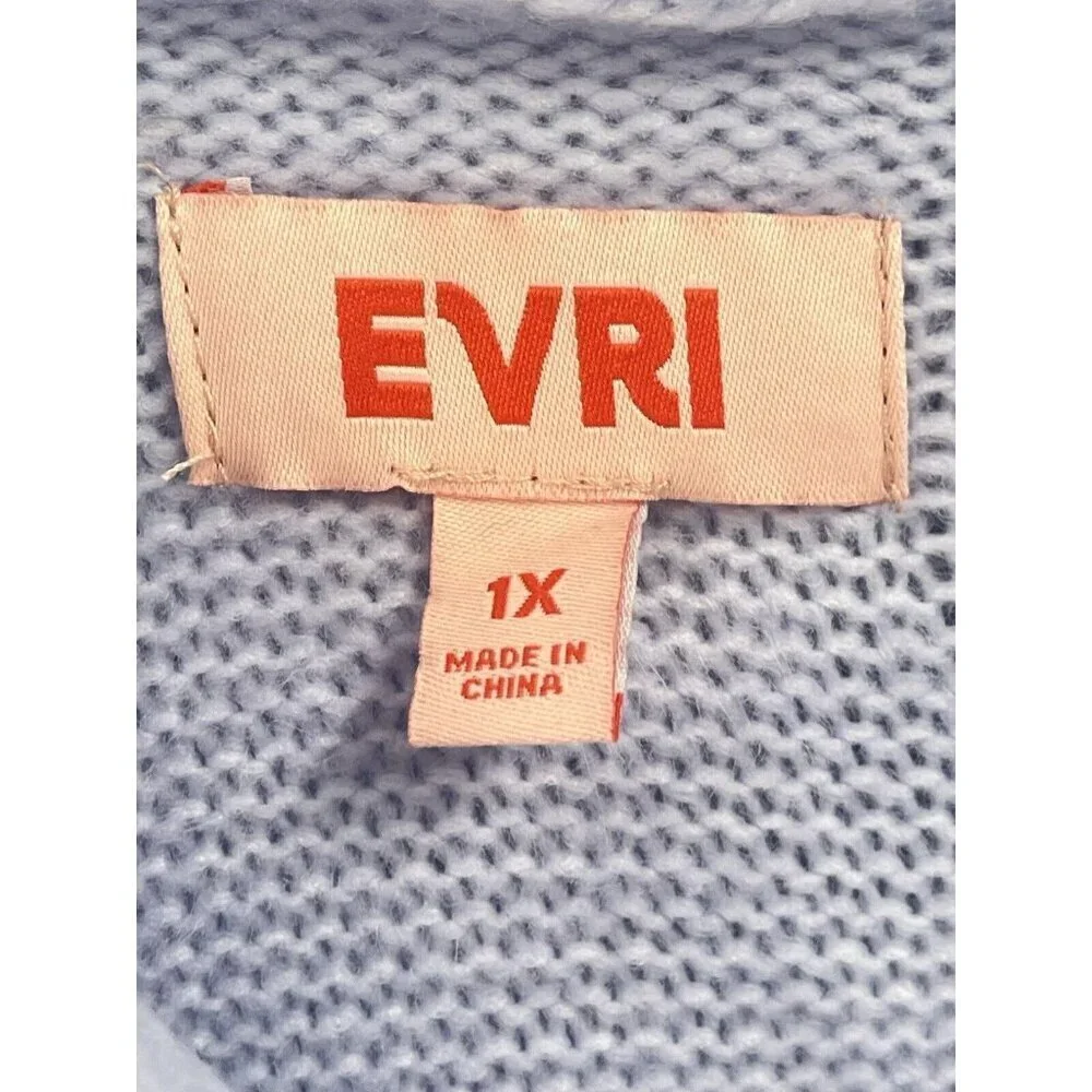 Evri Purple Cable Knit Long Line Hooded Cardigan Soft Sz 1X - Picture 4 of 6